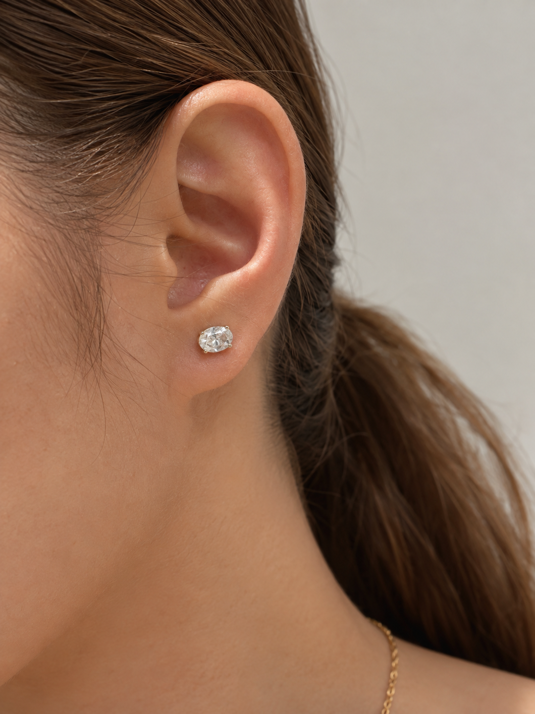 Giselle Oval Gold Studs