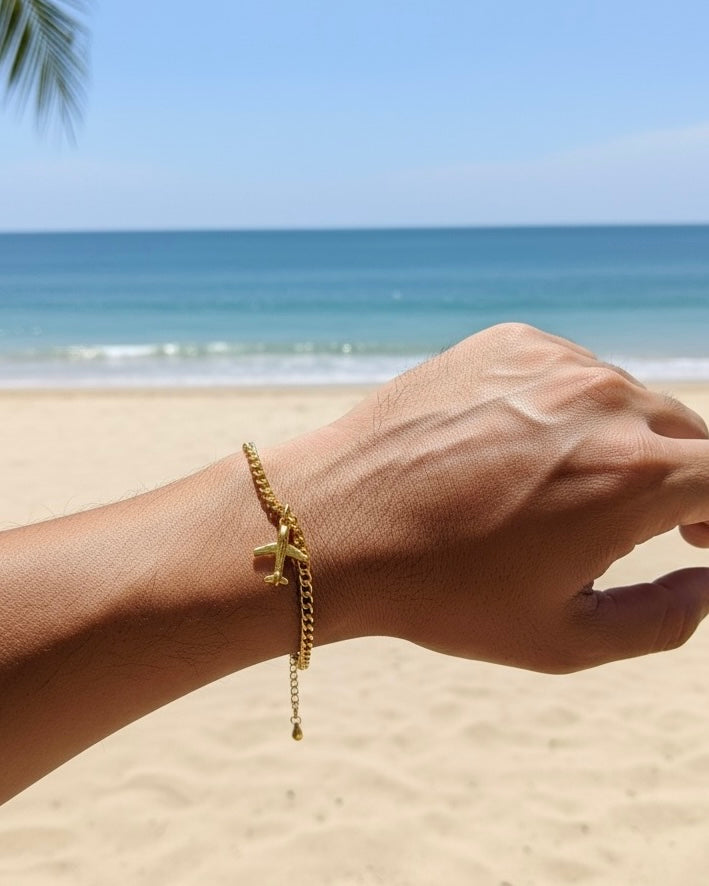 AirAsia Airplane Gold Bracelet