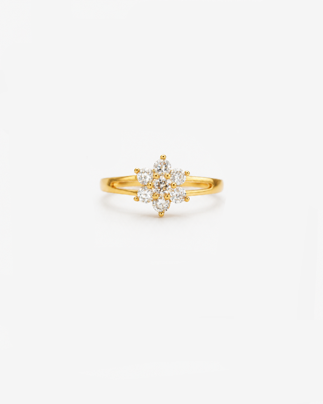 Eleanor Floral Sparkling Gold Ring