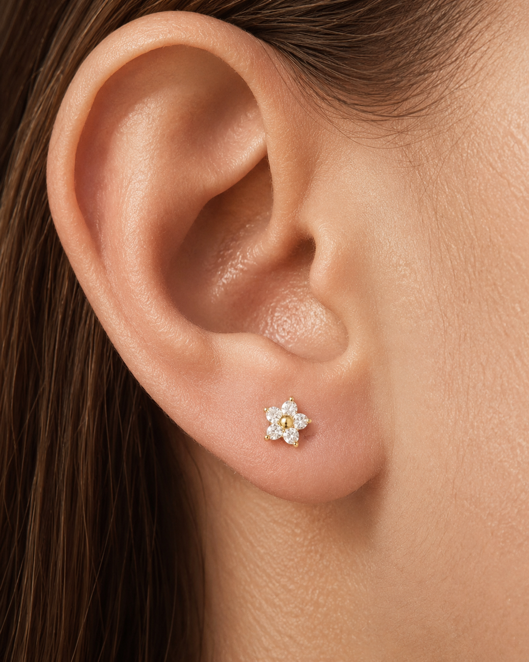 Veronique Floral Gold Studs