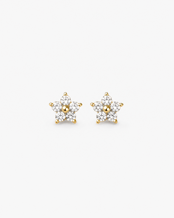 Veronique Floral Gold Studs