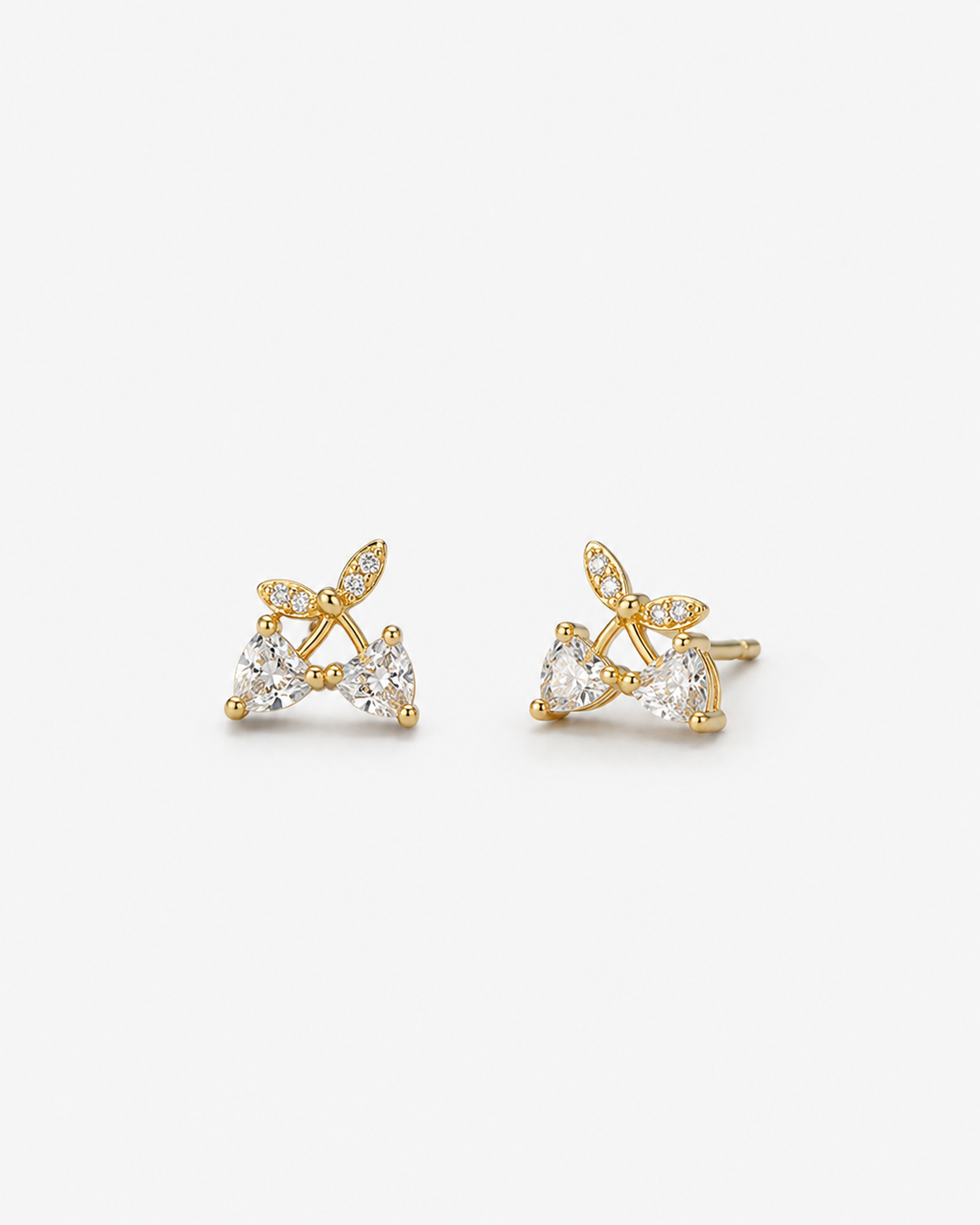 Gabbie Cherry Gold Studs
