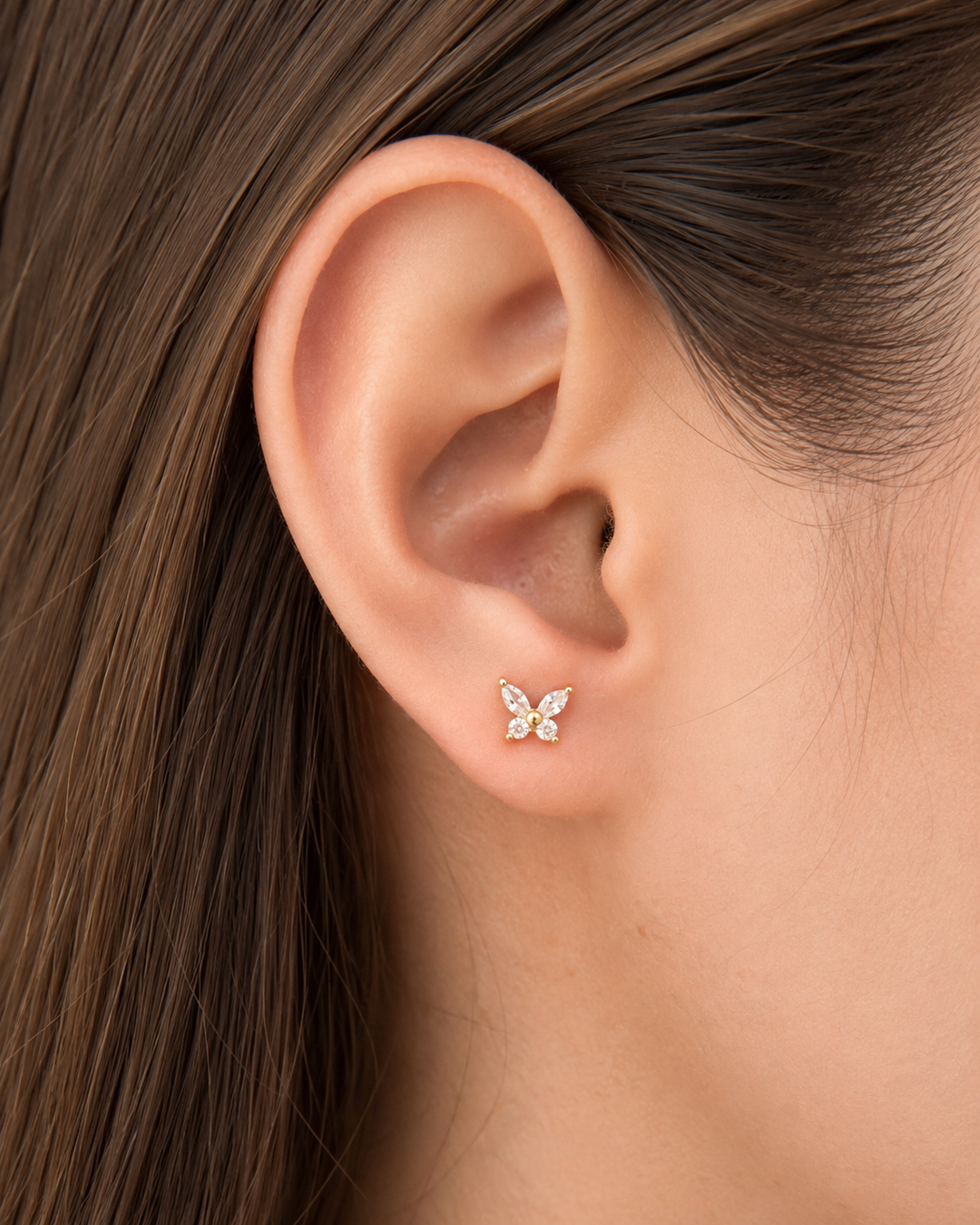 Margaux Butterfly Gold Studs