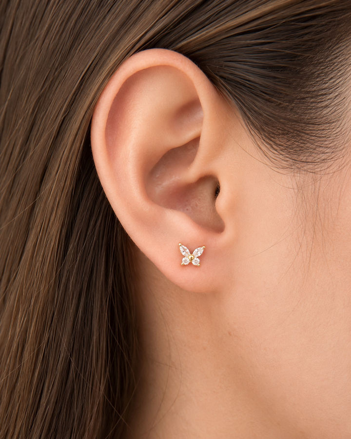 Margaux Butterfly Gold Studs