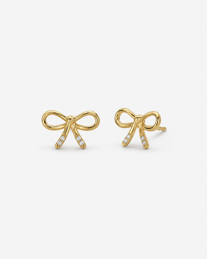Vivienne Bow Gold Studs