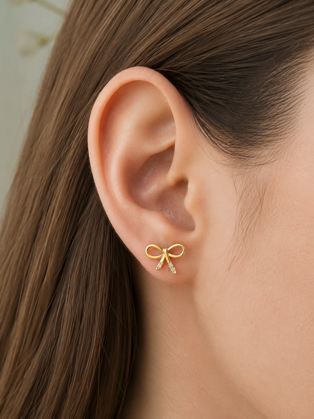 Vivienne Bow Gold Studs