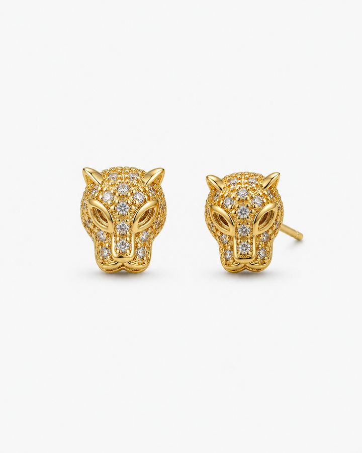 Leopard Gold Studs