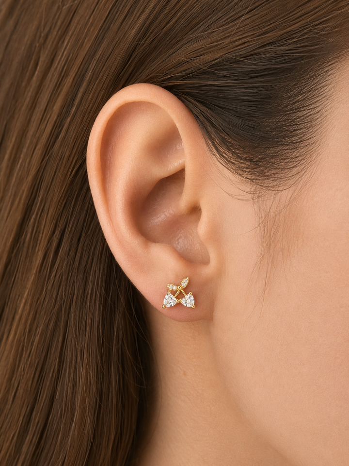 Gabbie Cherry Gold Studs