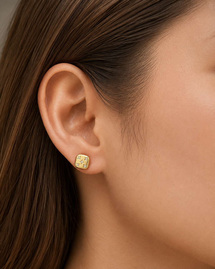 Amelia Stardust Gold Studs