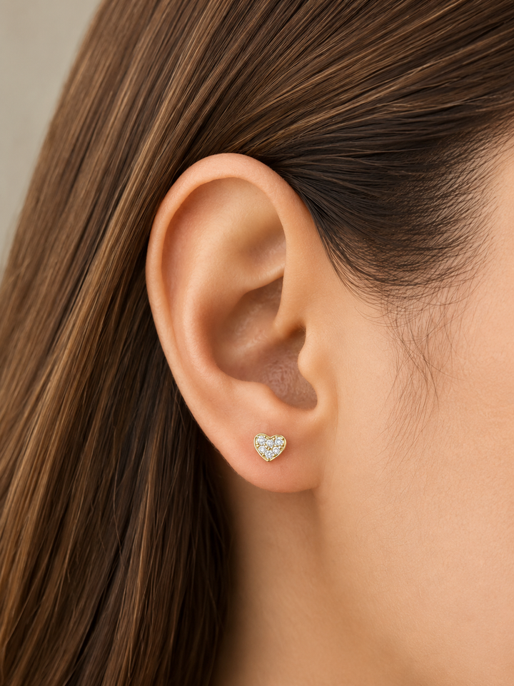 Taylor Heart Gold Studs