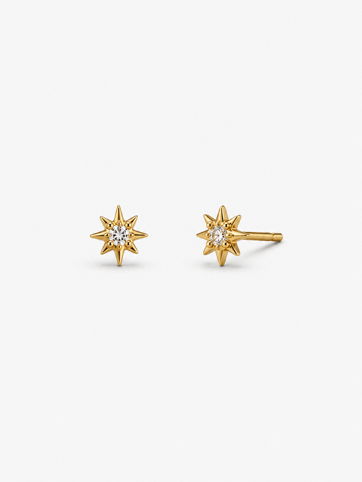 Mini Starburst Gold Studs