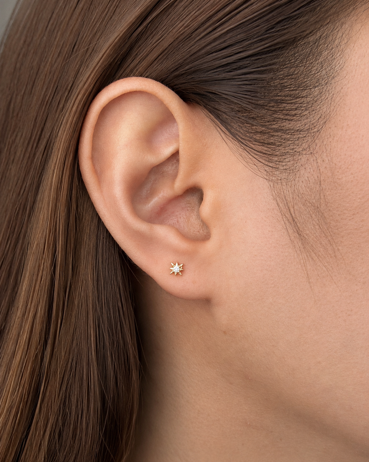 Mini Starburst Gold Studs