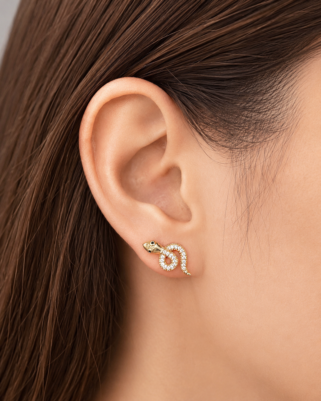 Snake Gold Studs