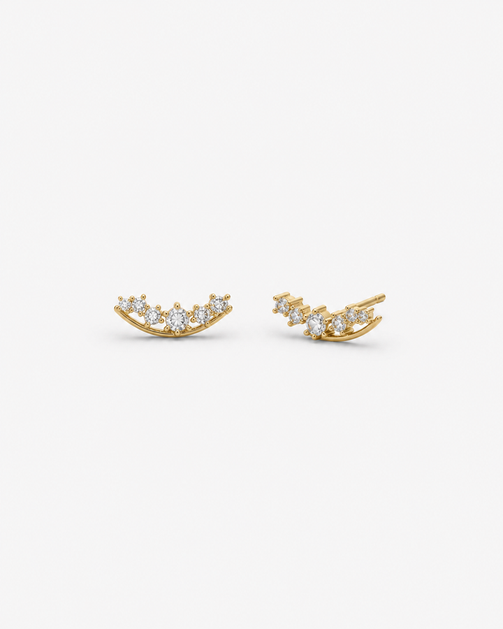 Yvette Floral Gold Studs