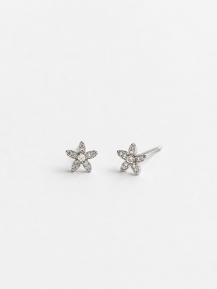 Astrid Floral Silver Studs