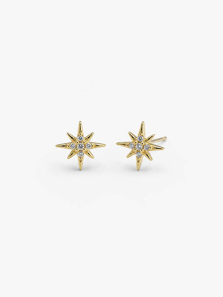 Solene Starburst Gold Studs
