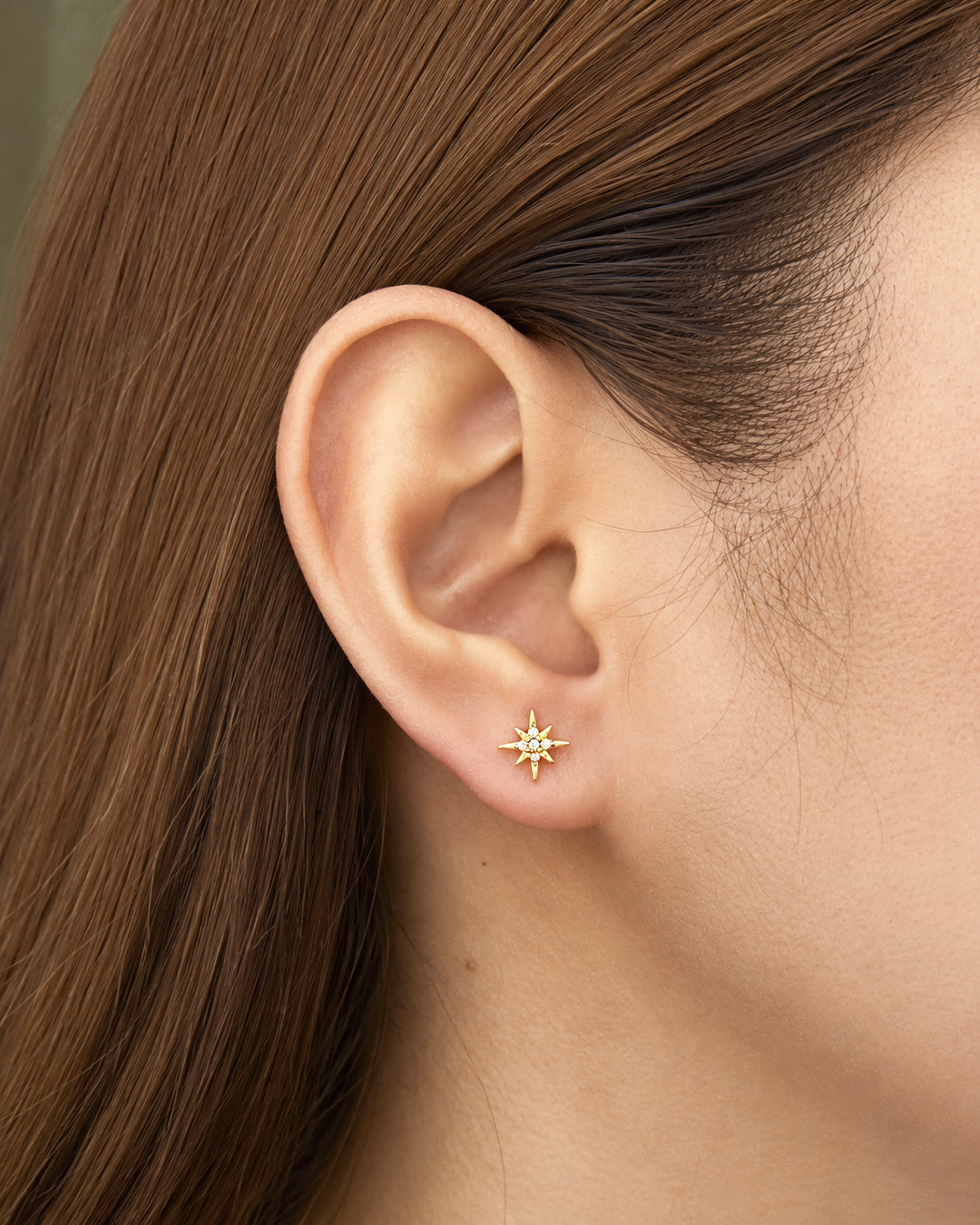 Solene Starburst Gold Studs