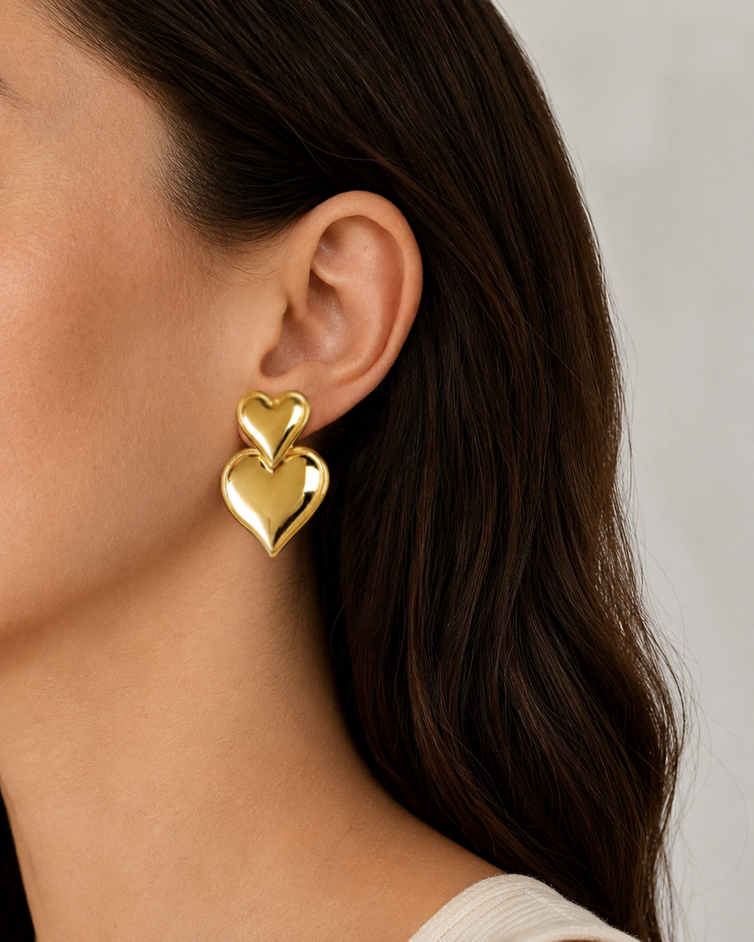 Sofia Heart Gold Studs