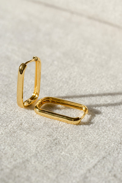 Rhode Rectangular Gold Hoops