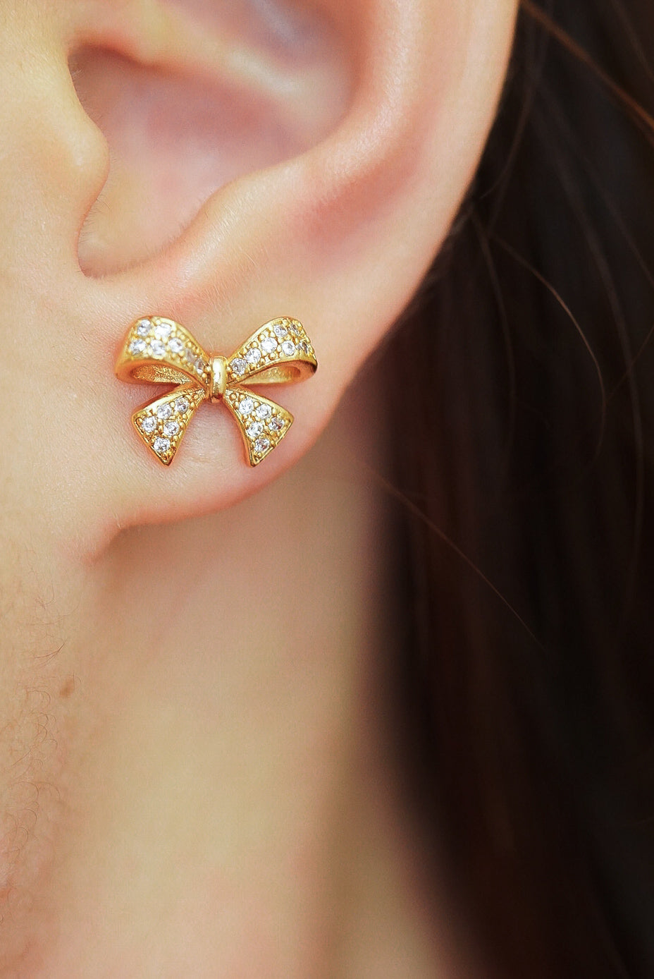 Madeline Bow Gold Studs