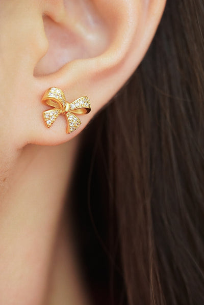 Madeline Bow Gold Studs