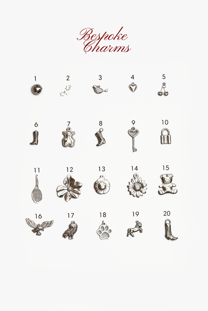 [Pre-order] Bespoke Charms Silver Necklace in Carabiner &amp; Spring Clasp