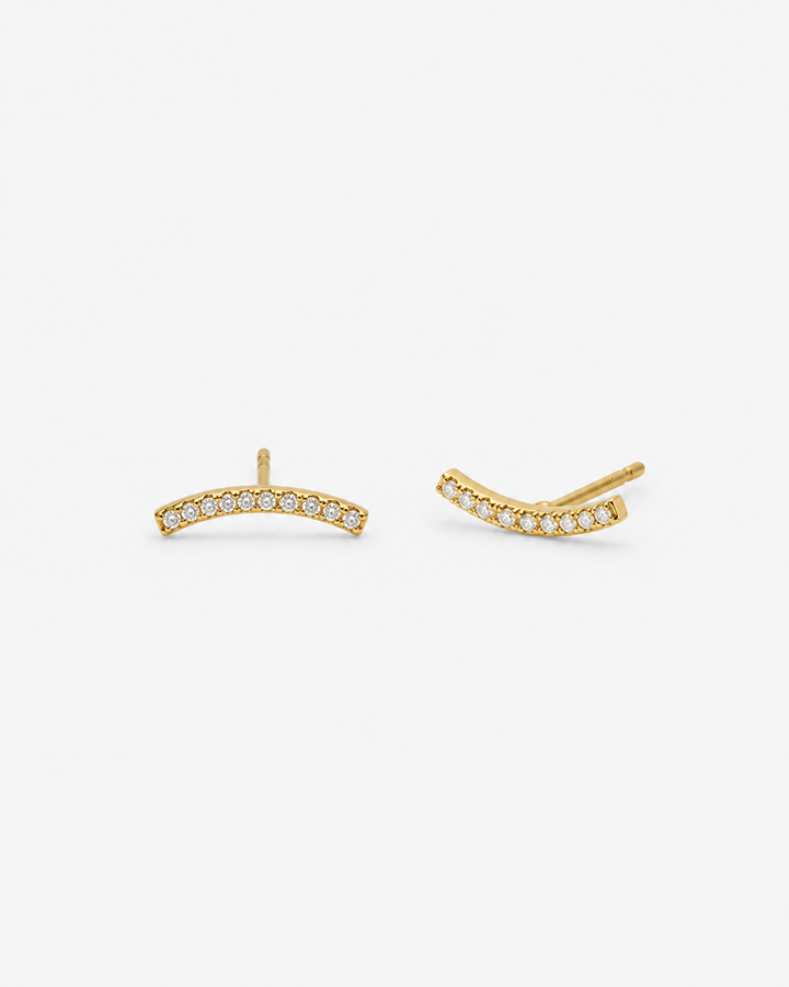 Cara Curved Gold Studs