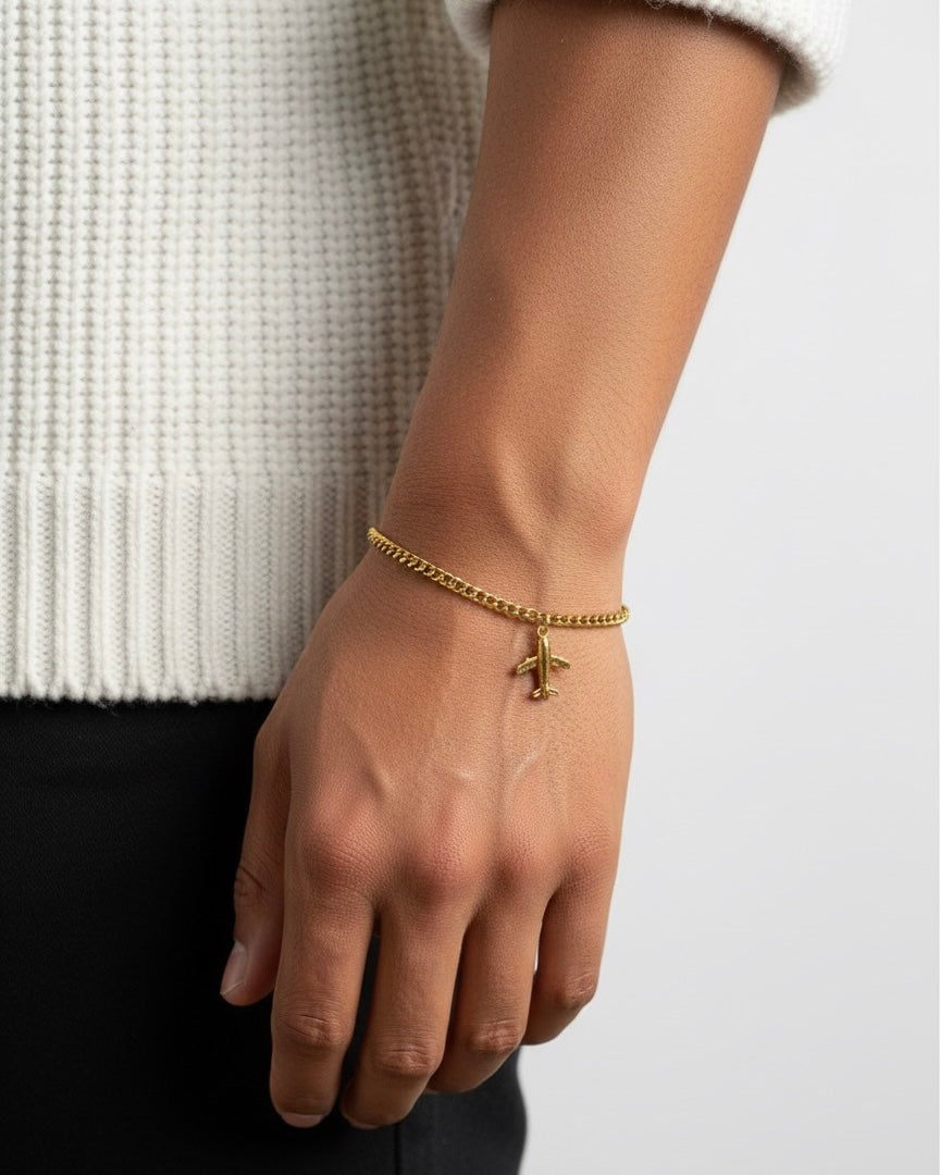 AirAsia Airplane Gold Bracelet