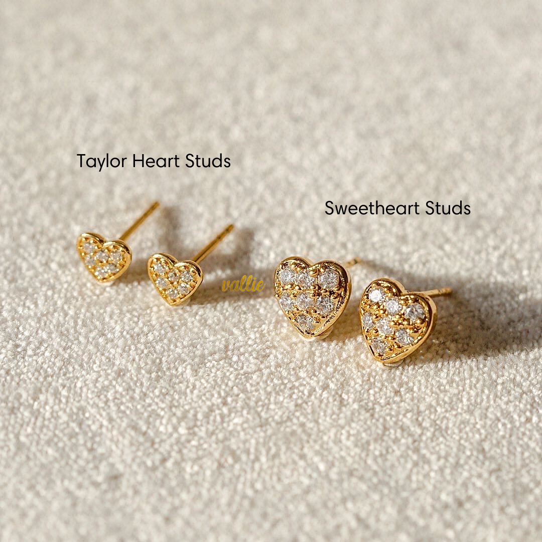 Taylor Heart Gold Studs