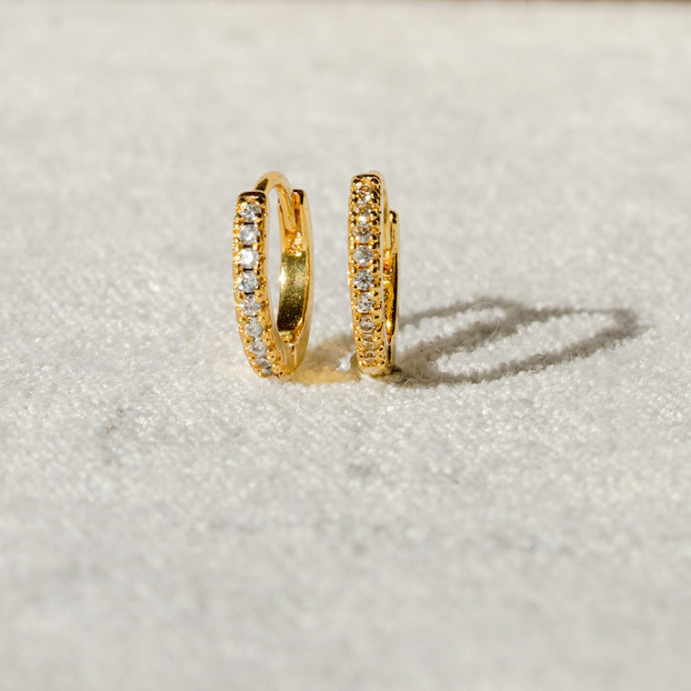 CZ Amara Pave Gold Hoops