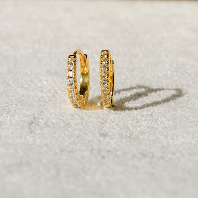 CZ Amara Pave Gold Hoops