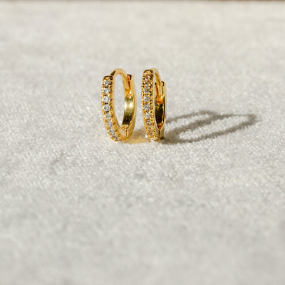 CZ Amara Pave Gold Hoops