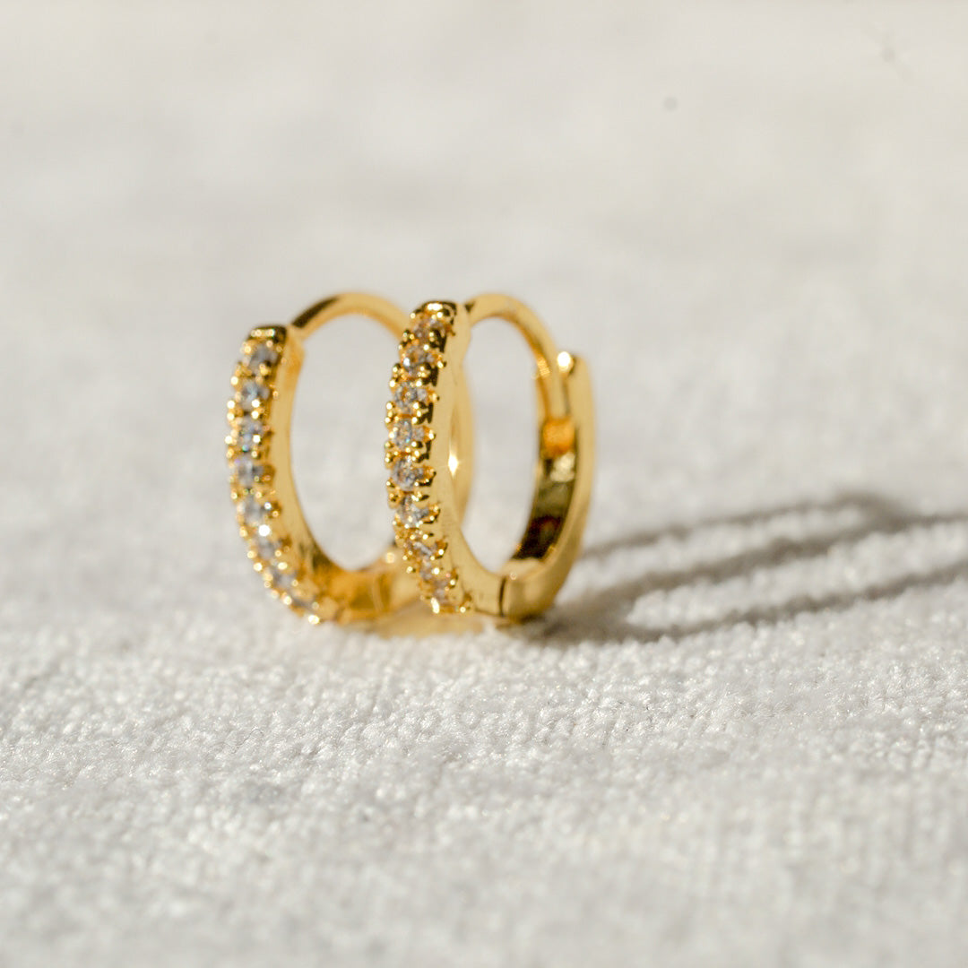 CZ Amara Pave Gold Hoops