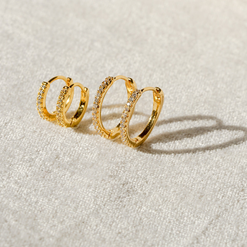 CZ Amara Pave Gold Hoops