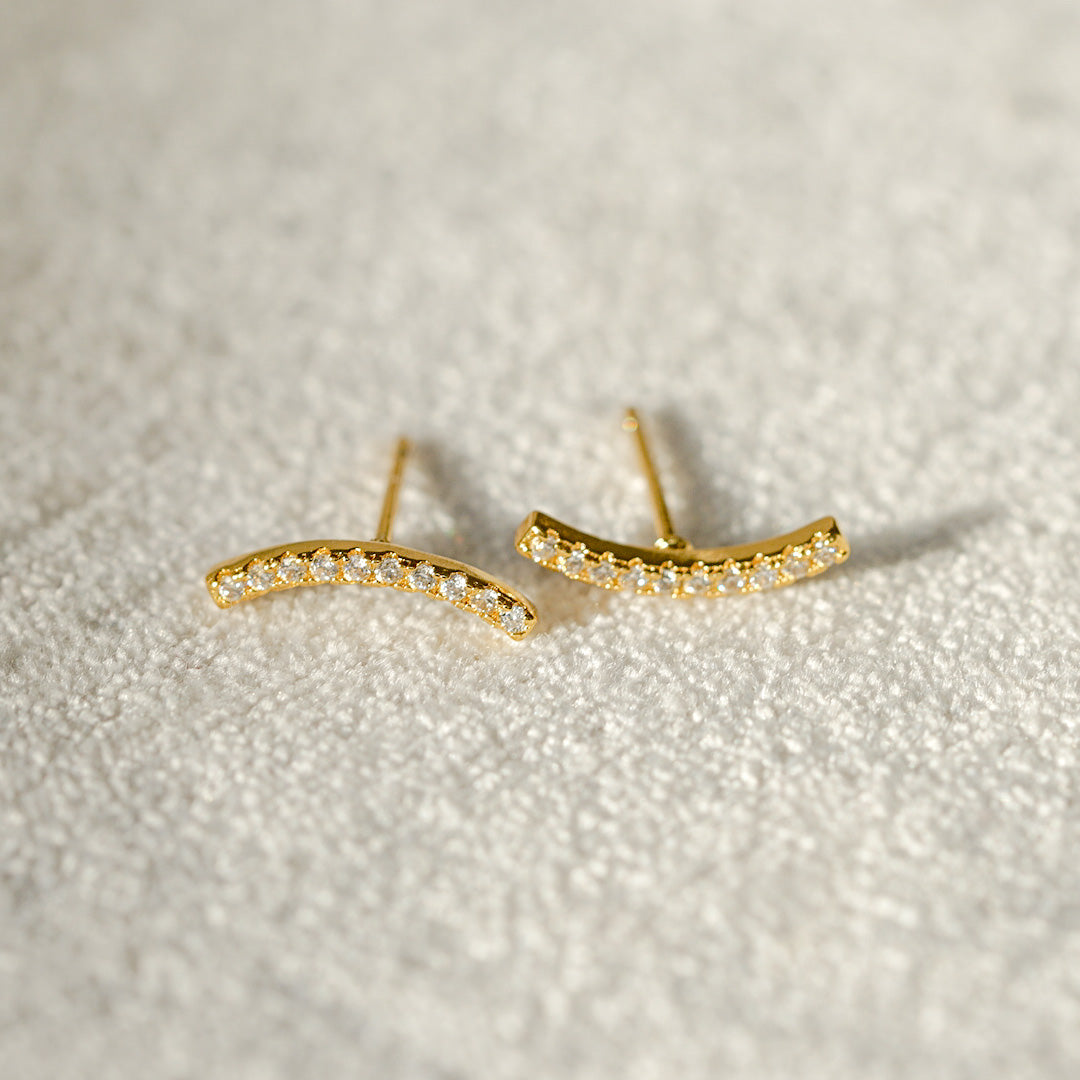 Cara Curved Gold Studs