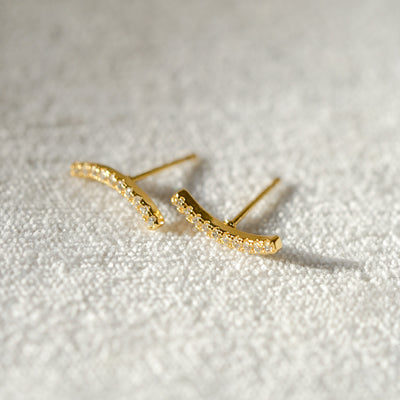 Cara Curved Gold Studs