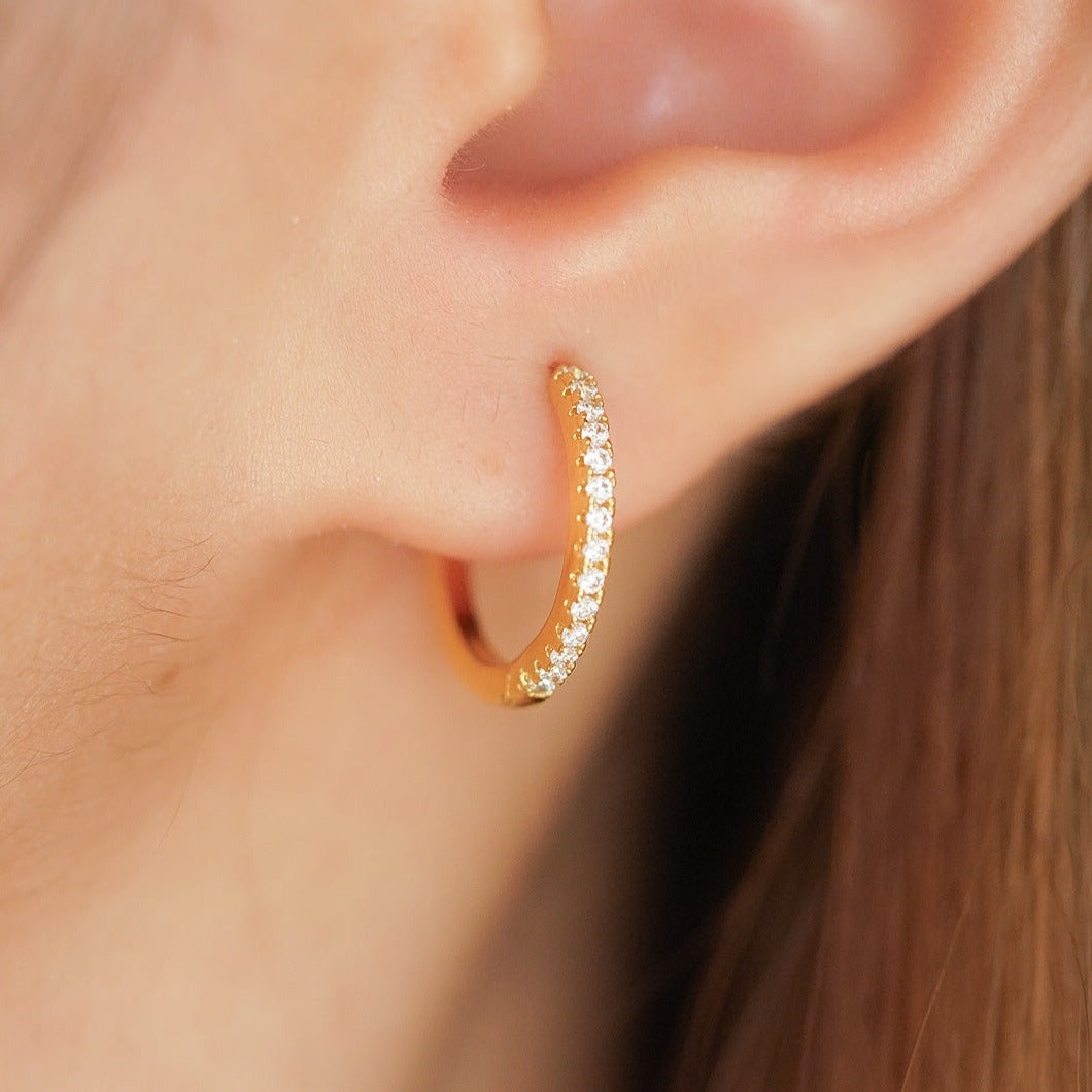 CZ Amara Pave Gold Hoops