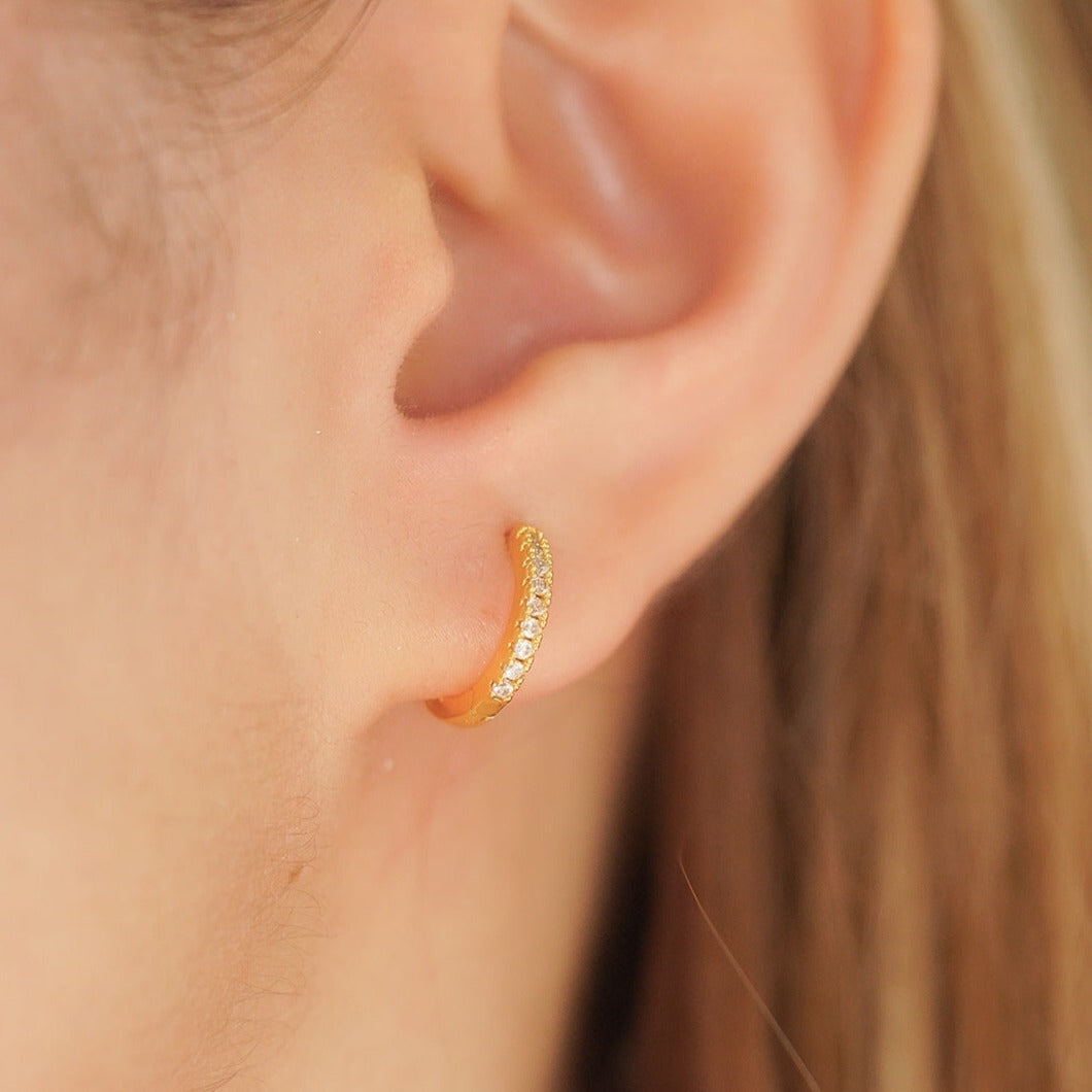 Amara Pave Gold Hoops
