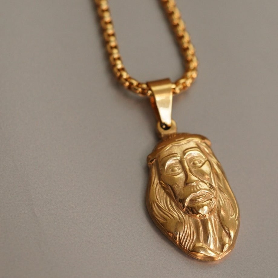 Jesus Face Men Necklace