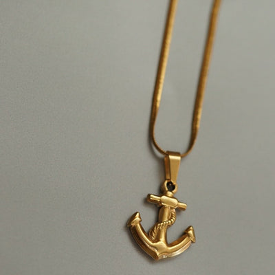 Anchor Men Gold Necklace