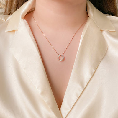 CZ Eternity Rose Gold Necklace