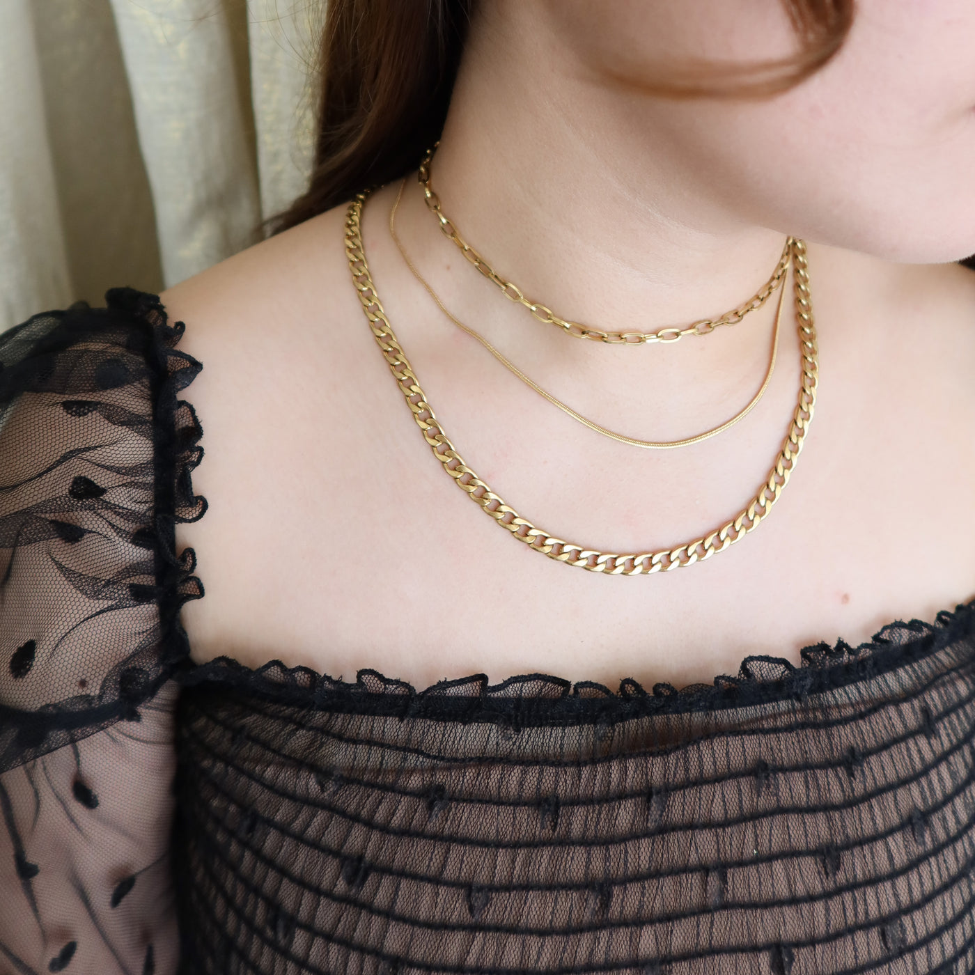 Femme Chain Layered Gold Set