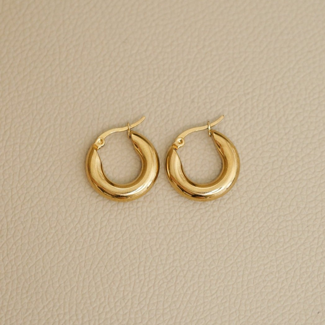 Hailey Thick Bold Gold Hoops