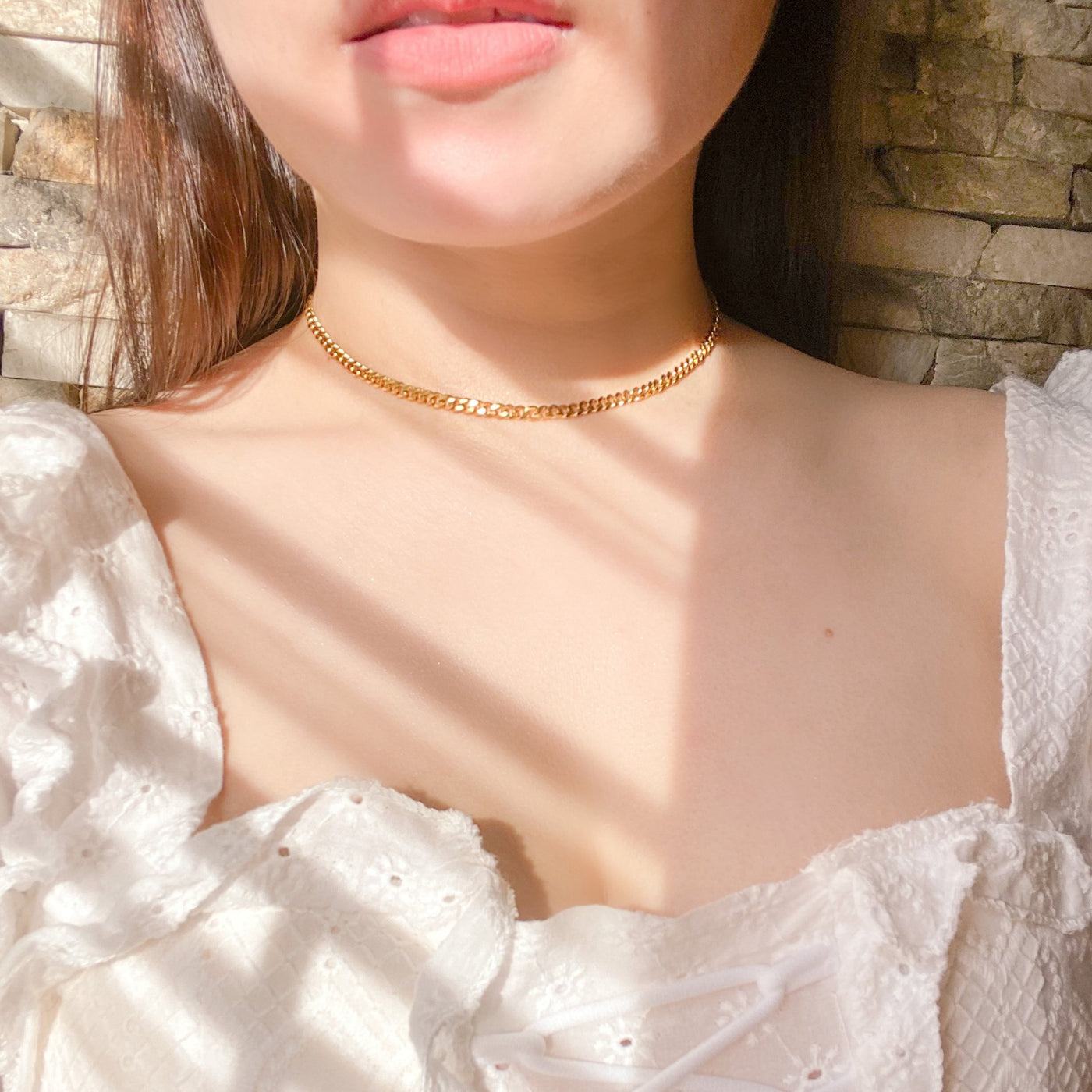 Curb Chain Gold Silver Choker