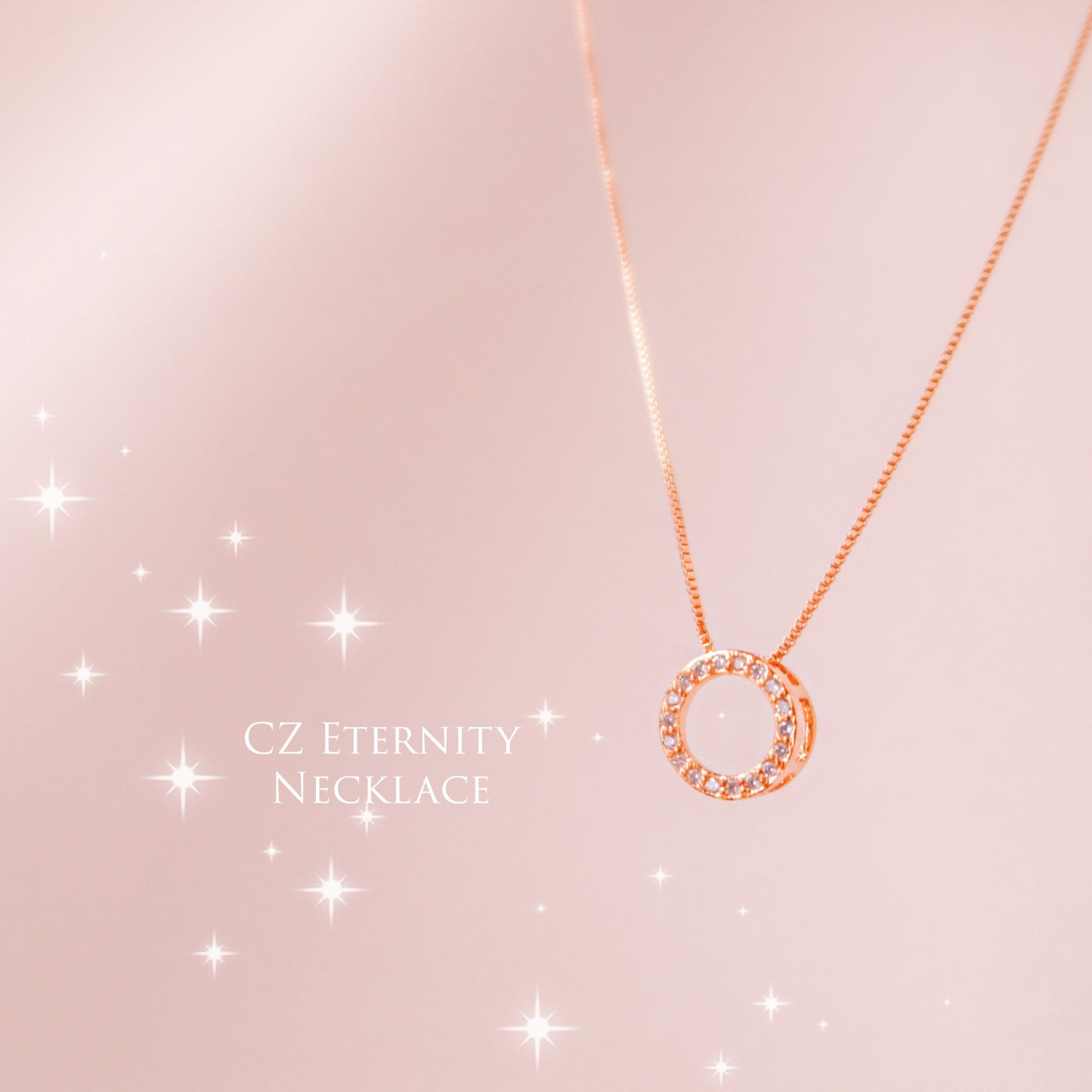 CZ Eternity Rose Gold Necklace