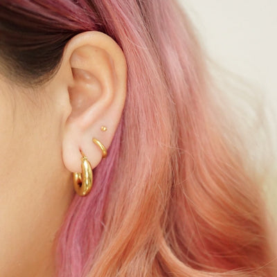 Hailey Thick Bold Gold Hoops